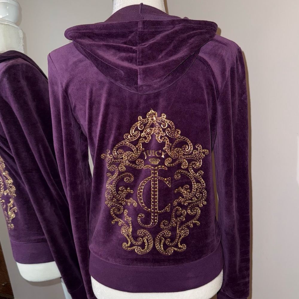 Authentic Juicy Couture Ornate Velour Original Aubergine Purple Jacket